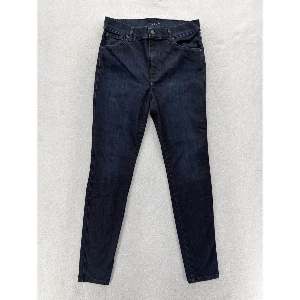 Mott & Bow Jane High Rise Skinny Jeans Womens 31x30 Blue Dark Wash Stretch Denim
